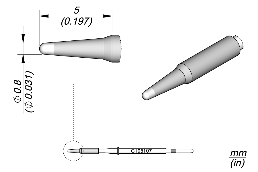 C105107 - Cartridge Conical   0.8